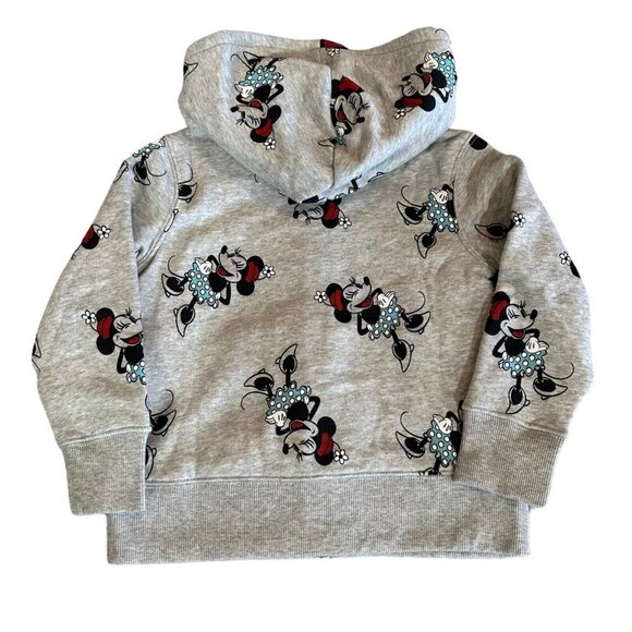 Disney Essentials Girls Size XS Minnie Mouse Grey Fleece Zip Hoodie‎ NWT - Picture 4 of 6